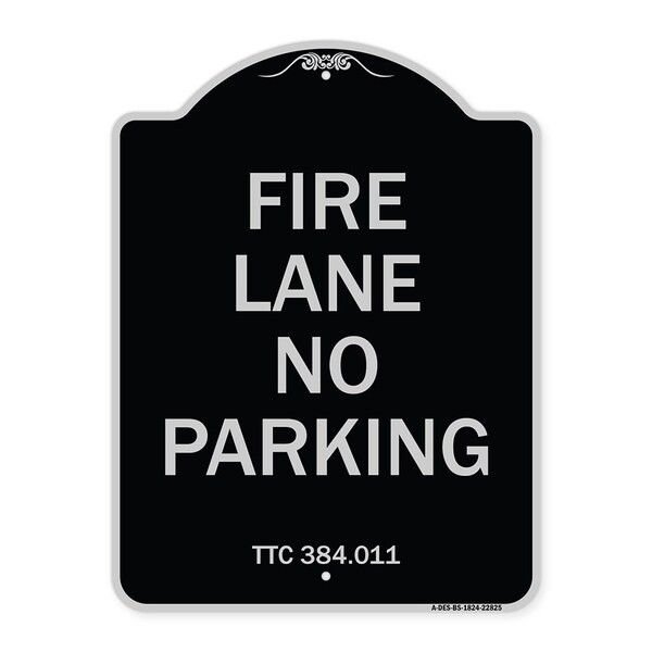 Texas Fire Lane No Parking Heavy-Gauge Aluminum Architectural Sign, 18" L, 24" H, BS-1824-22825